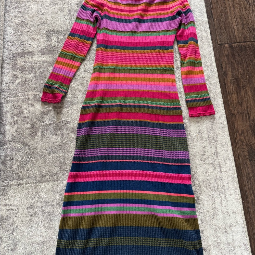 Sundance Multicolor Knit Top with Pink and Green Accents